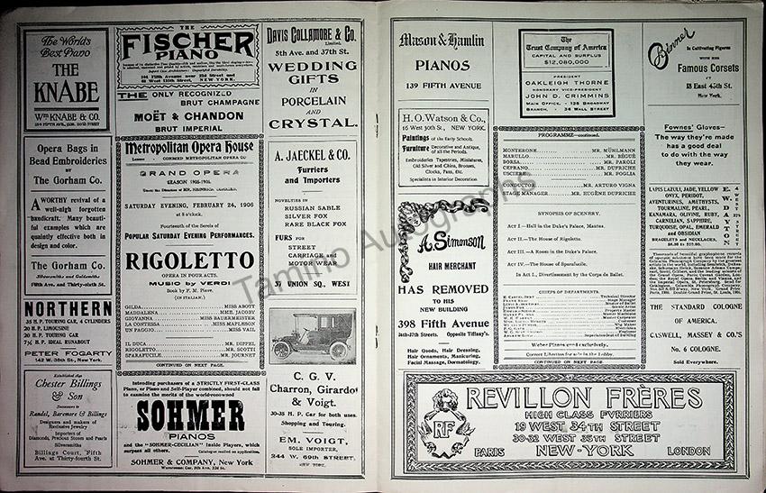 Metropolitan Opera - Program Lot 1901-1910 – Tamino
