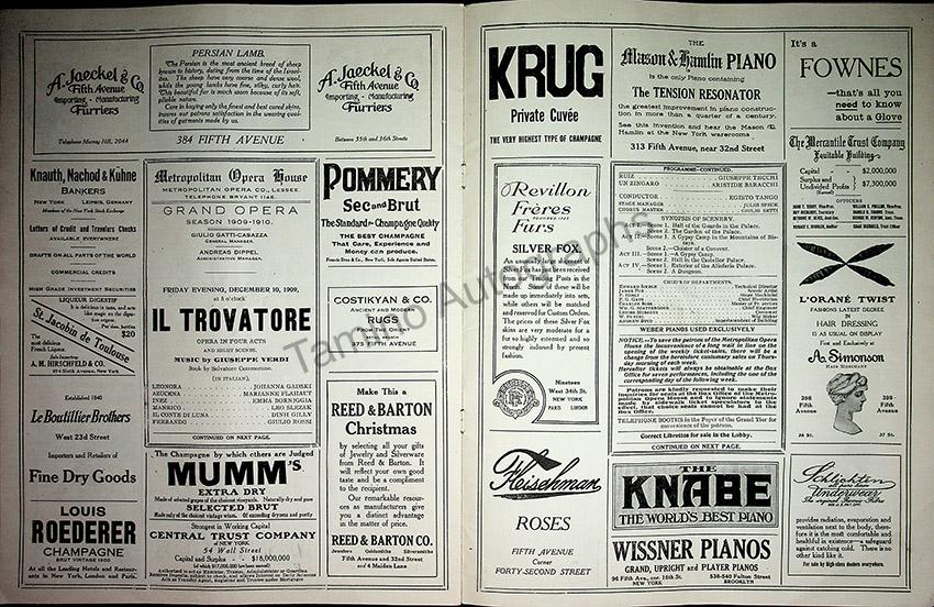 Metropolitan Opera - Program Lot 1901-1910 – Tamino
