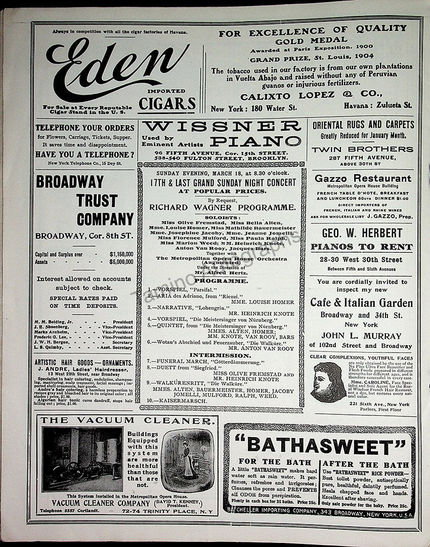 Metropolitan Opera - Program Lot 1901-1910 – Tamino