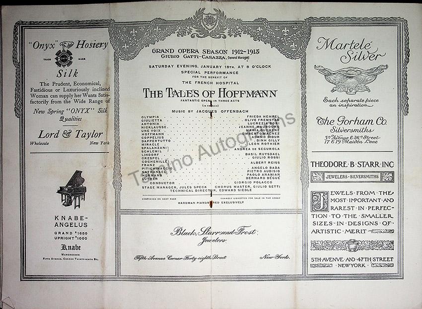 Metropolitan Opera - Program Lot 1910-1918 – Tamino