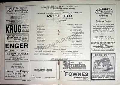 Metropolitan Opera - Program Lot 1910-1918