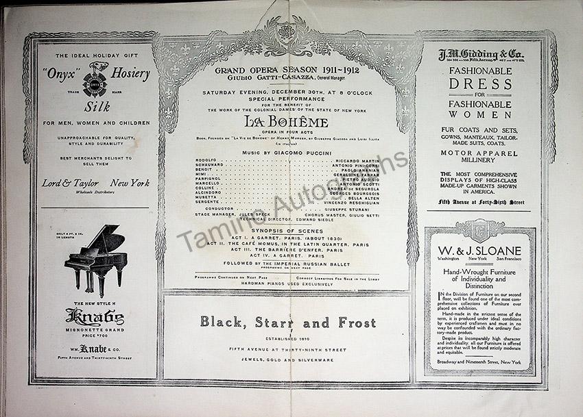 Metropolitan Opera - Program Lot 1910-1918 – Tamino