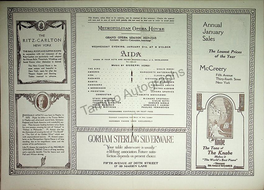 Metropolitan Opera - Program Lot 1910-1918 – Tamino