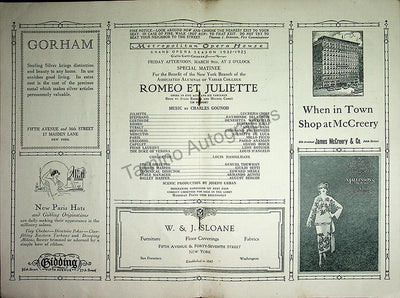 Metropolitan Opera - Program Lot 1920-1930