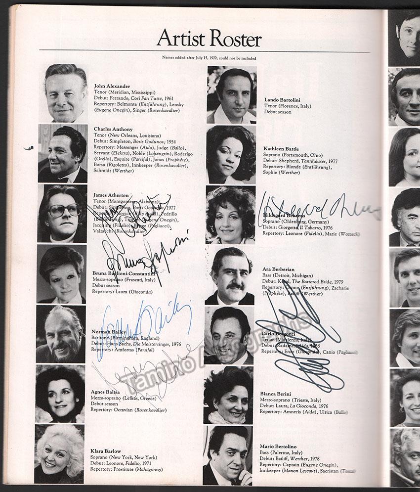 Metropolitan Opera - Season Guide 1979-1980 Signed by Multiple Artists