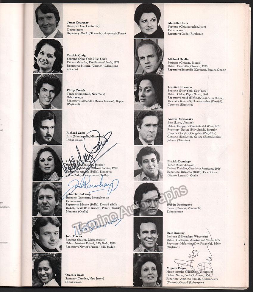Metropolitan Opera - Season Guide 1979-1980 Signed by Multiple Artists ...