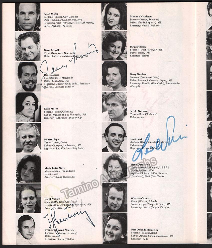 Metropolitan Opera - Season Guide 1979-1980 Signed by Multiple Artists - Tamino
