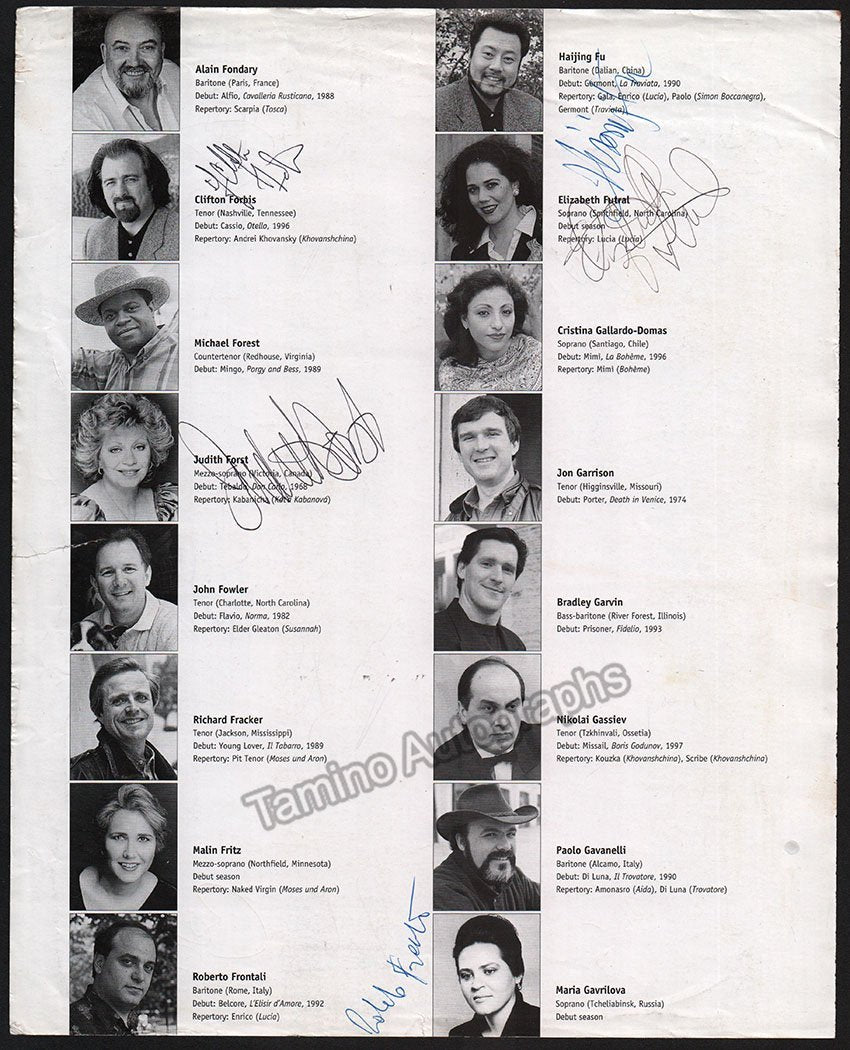 Metropolitan Opera - Season Guide 1998-1999 Signed by Multiple Artists ...