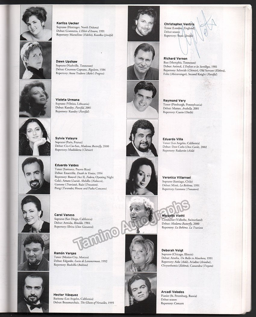 Metropolitan Opera - Season Guide 2002-2003 Signed by Multiple Artists
