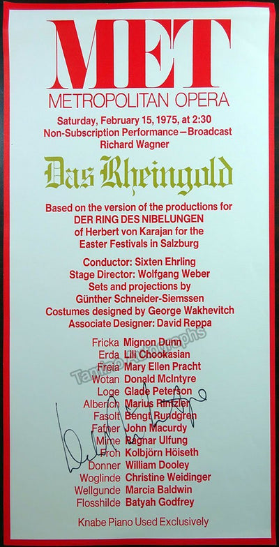 Metropolitan Opera - Set of 4 Der Ring des Nibelungen Mini Posters Signed