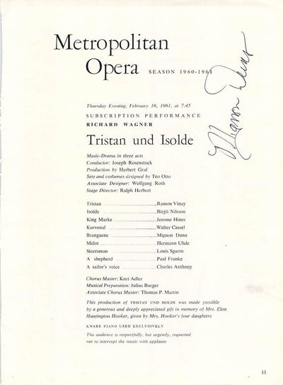 Metropolitan Opera - Signed Cast Pages 1960-1969 (Various Autographs II)