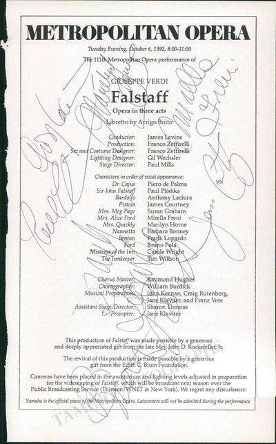 Metropolitan Opera - Signed Cast Pages 1990-2003 (Various Autographs)