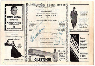 Metropolitan Opera - Signed Opera Programs 1950-1959 (Various Autographs I)