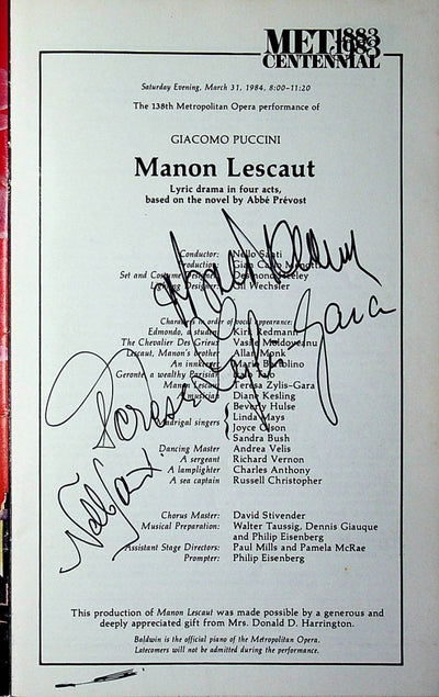 Zylis-Gara, Teresa - Moldoveanu, Vasile - Santi, Nello in Manon Lescaut 1984