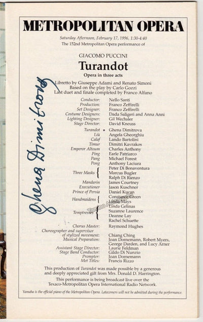 Dimitrova, Ghena in Turandot 1996