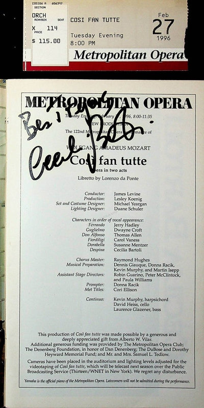 Metropolitan Opera - Signed Opera Programs 1990-1999 (Various Autographs I)