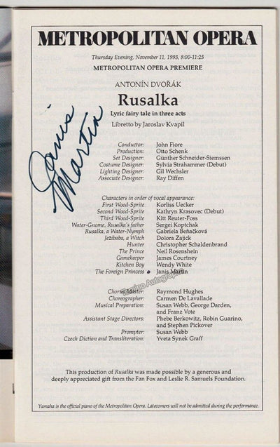 Martin, Janis in Rusalka 1993