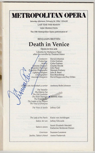 Allen, Thomas in Death in Venice 1994