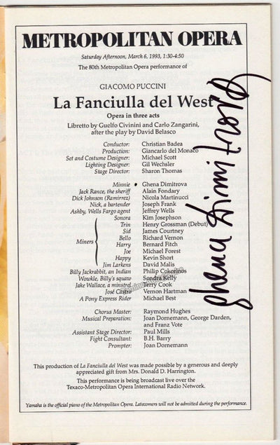 Metropolitan Opera - Signed Opera Programs 1990-1999 (Various Autographs II)