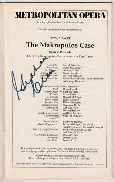 Clark, Graham in The Makropulos Case 1996