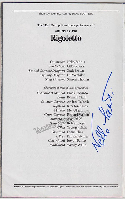 Metropolitan Opera - Signed Opera Programs 2000-2009 (Various Autographs)