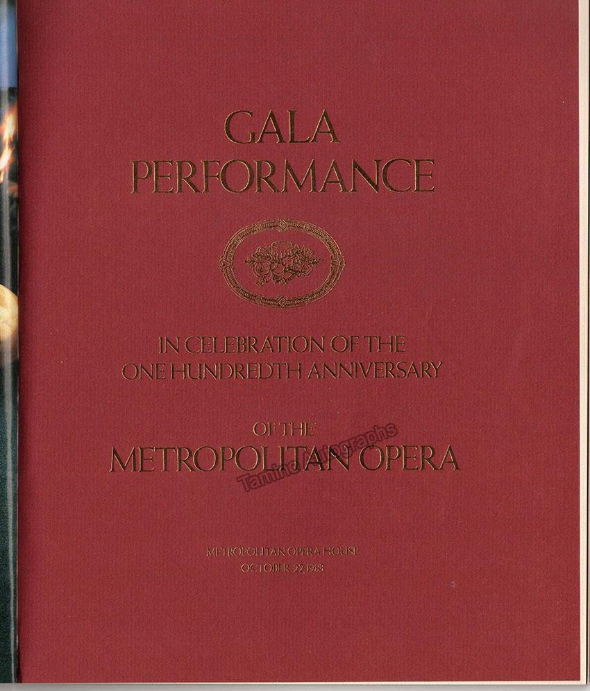 Milanov, Zinka - Berger, Erna - Hayes, Helen - Metropolitan Centennial Signed Program 1983 - Tamino