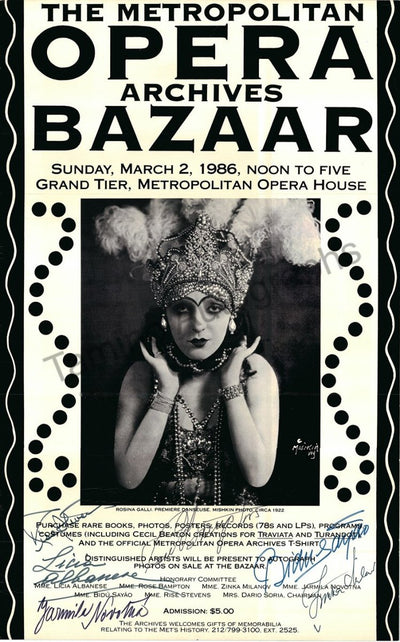 Milanov, Zinka - Sayao, Bidu - Novotna, Jarmila - Bampton, Rose - Albanese, Licia - Stevens, Rise - Signed Poster