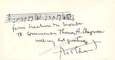 Milhaud, Darius - Autograph Music Quote Signed + Photo