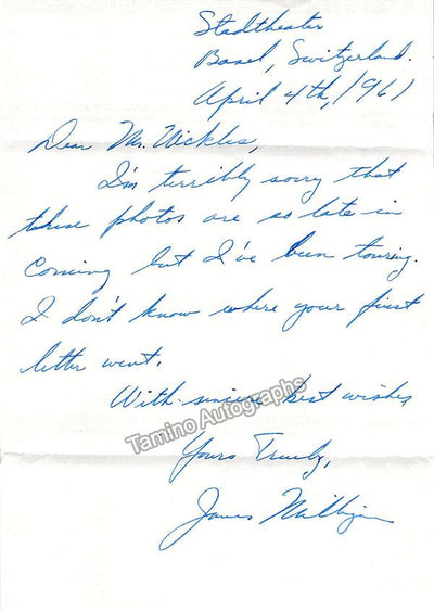 Milligan, James - Autograph Note Signed 1961