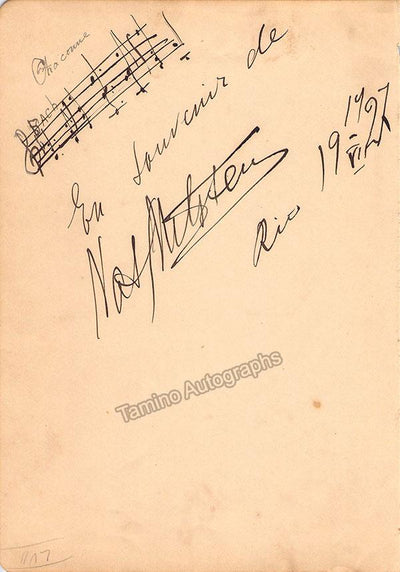 Milstein, Nathan - Autograph Music Quote Signed 1927
