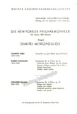 Mitropoulos, Dimitri - Program Vienna 1955 with NY Philharmonic