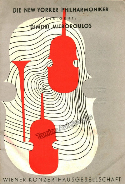 Mitropoulos, Dimitri - Program Vienna 1955 with NY Philharmonic