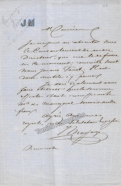 Monjauze, Jules-Sebastien - Autograph Letter Signed