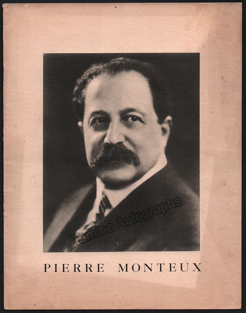 Monteux, Pierre - Concert Program Brussels 1930 - Tamino