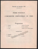 Monteux, Pierre - Concert Program Brussels 1930