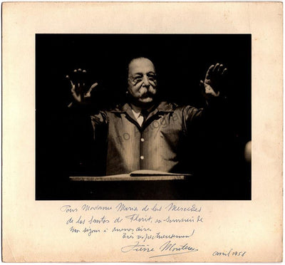 Monteux, Pierre - Large Signed Photo Conducting 1958