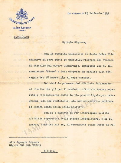 Montini, Giovanni Battista (Pope Paul VI) - Set of two Signed Typed Letters