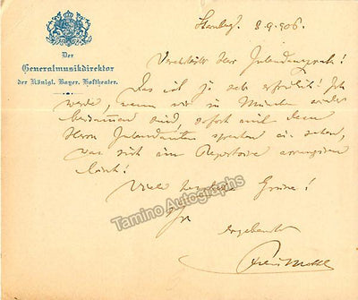 Mottl, Felix - Autograph Note Signed 1906