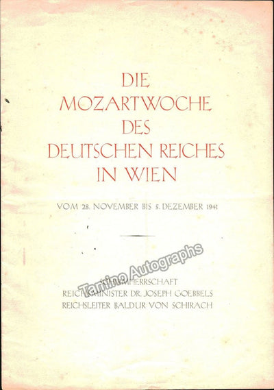Mozartwoche des Deutschen Reiches 1941 - Full program with many performers