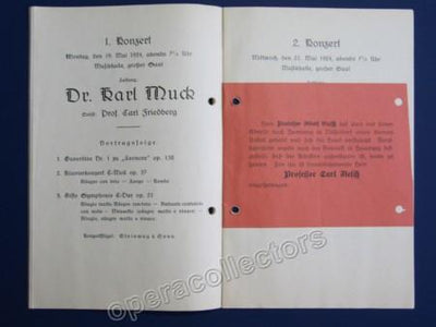 Muck, Karl - Program 1924 with pianists