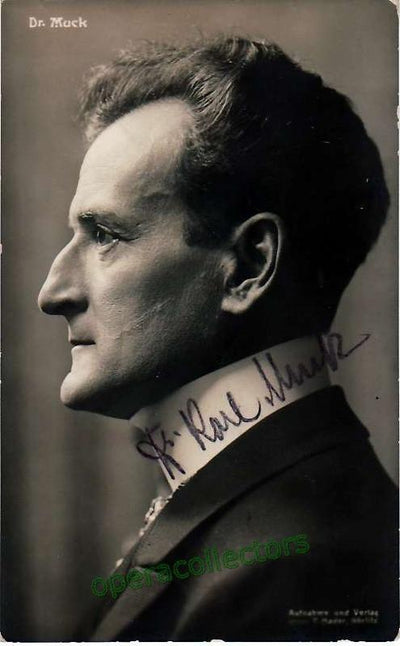 Muck, Karl - Signed photo postcard (also signatures on verso)