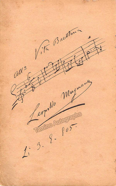 Mugnone, Leopoldo - Autograph Music Quote Signed 1905