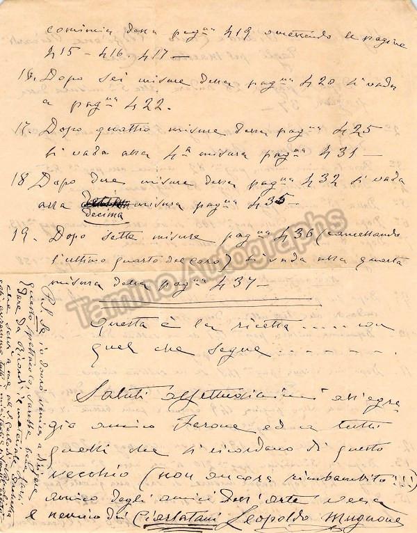 Mugnone, Leopoldo - Signed Baton 1910 + Autograph Note Signed - Tamino