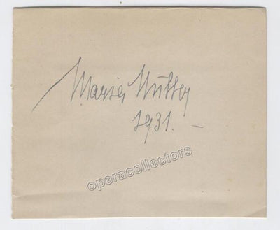 Muller, Maria - Signed Album Leaf, Bayreuth 1931
