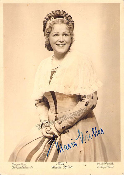 MULLER, Maria (Various Autographs)