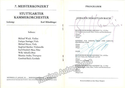 Munchinger, Karl - Andre, Maurice - Signed Program Nuremberg 1971