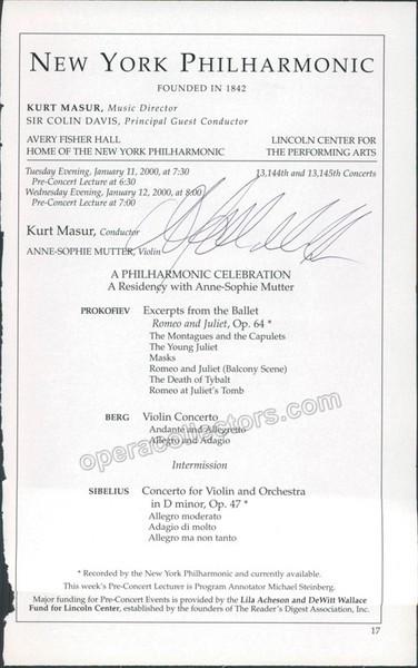 Mutter, Anne-Sophie - Signed Cast Page 2000
