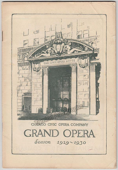 Muzio, Claudia - Inghilleri, Giovanni - Signed Program Chicago 1930