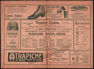 Muzio, Claudia - Madame Sans-Gene Program 1919