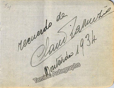 Muzio, Claudia - Signed Album Page 1934 + Signature of Wilhelm Kempff